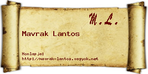 Mavrak Lantos névjegykártya